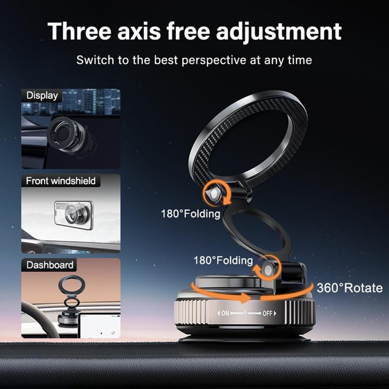 Ultimate MagSafe Car Phone Holder - 28+LBS Strong Suction, 360° Rotatable Stand for iPhone 12-16 Pro Max - Ideal for Everyone! - Alrickas’ UNIQUE BOUTIQUE
