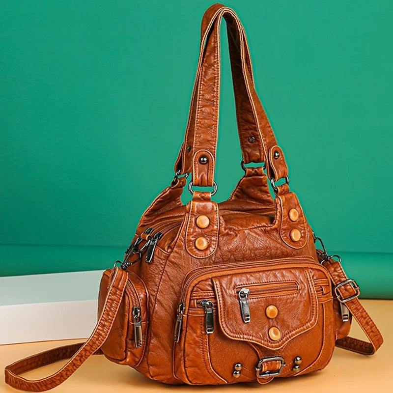 New Fashion High Quality Woman Messenger Bag Luxury Soft Leather Handbags Women'S Bags Designer Famous Brand Women Shoulder Tote