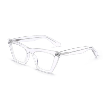 Acetate Frame Cat Eye Blue Light Glasses Women Brand Designer Square Computer Clear Fake Glasses