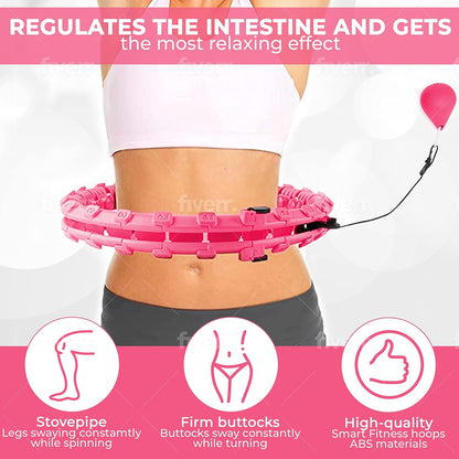 Weighted Hula Hoop for Adults - 2 in 1 Smart Fitness Hoops for Weight Loss - Detachable Knots Fitness Massage - Smart Auto-Spinning Exercise Hoola Hoop