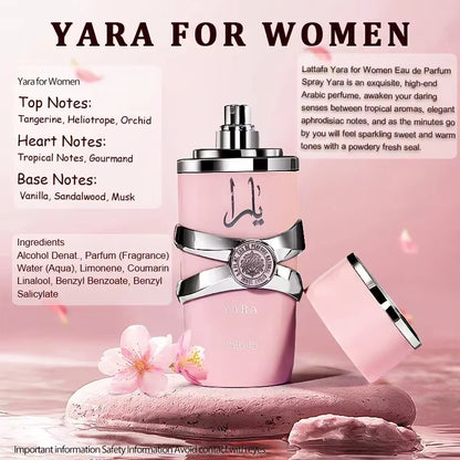 100Ml Original Yara for Women Eau De Parfum Spray High Quality Arabian Perfume Lasting Fragrance Pheromone Light Fragrance
