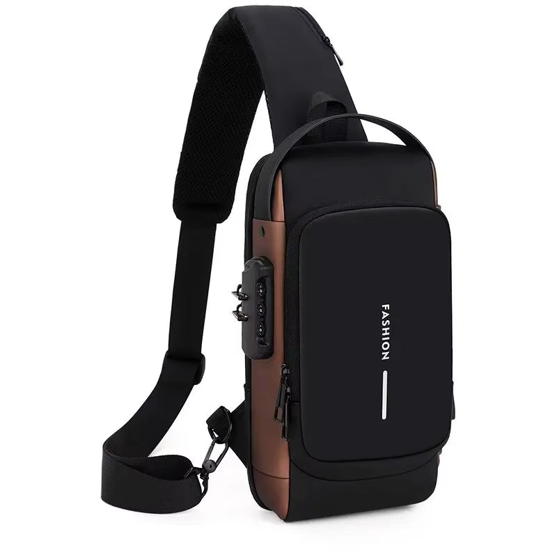 New Brand Designer Men Crossbody Bag PU Leather Classic Anti-Theft Shoulder Bag Chest Bag Multifunctional for Men