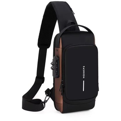 New Brand Designer Men Crossbody Bag PU Leather Classic Anti-Theft Shoulder Bag Chest Bag Multifunctional for Men