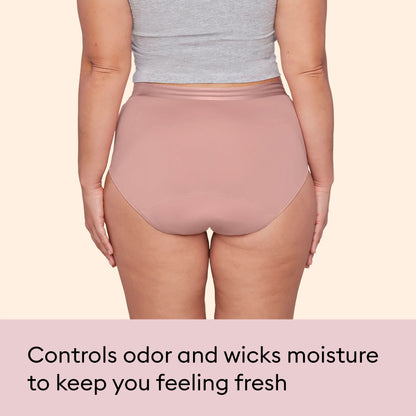 for All Leaks Light Absorbency Hi-Waist Bladder Leak Underwear, Extra Large, Desert Rose