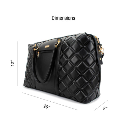 Women'S Quilted Travel Tote Weekender Duffle Bag