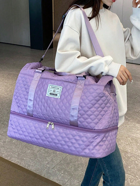 Purple Expanded Luggage Storage Bag, Lightweight Foldable, Expanded, Carry on Travel Weekender & Overnight Bag, Weekend Bag Hospital Bag Quilted Bag Quilt Bag Puffer Bag Quilted Shoulder Bag Hand Bag Crossbody Bag Traveling Bag Back to School School Bag Travel Essentials Travel Organizer for Beach Summer Vacation Travel Bag for Suitcase Gym Bag Duffle Bag Duffel Bag for Luggage Carry on Bag College Bag Luggage Bags Weekender Bag Holiday Winter