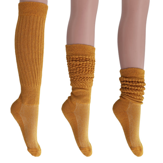 Women's Slouch Socks – Soft Cotton Scrunch Socks, Retro Knee-High Boot Socks for Casual Wear & Comfort (2 Pairs)-20